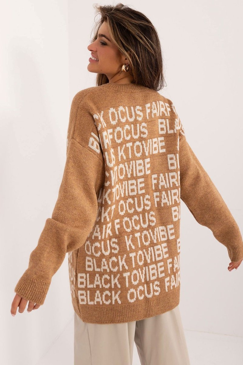 Women's Long Knit Jumper Dress - Oversized Model 199615 | wowstore.live - Wow Store