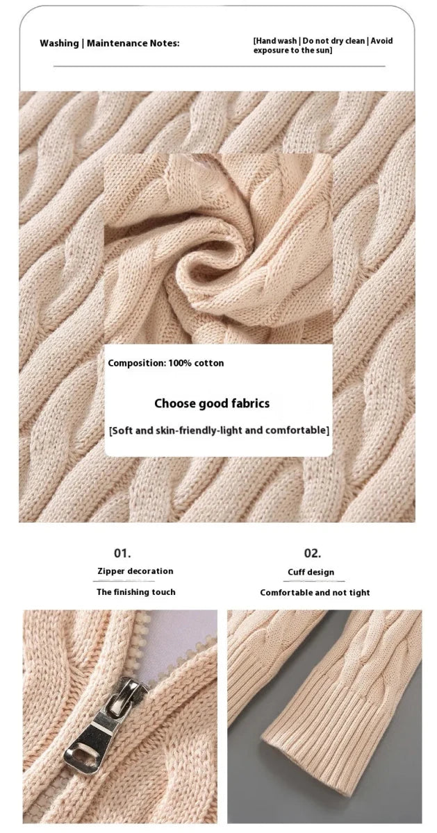 Women's Loose Quarter - Zip Knitted Pullover Sweater - Casual Relaxed Fit Knitwear | wowstore.live - Wow Store