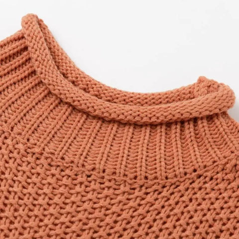 Women's Orange Turtle Neck Sweater - Wow Store - Wow Store