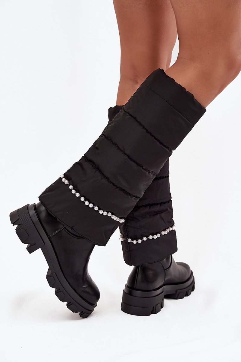 Women's Thigh - High Over - the - Knee Boots - Black Faux Suede, Block Heel | WOW Store - Wow Store