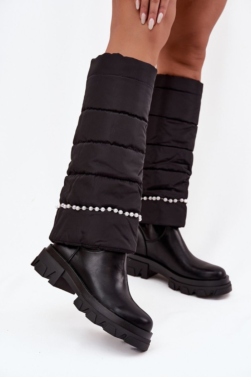 Women's Thigh - High Over - the - Knee Boots - Black Faux Suede, Block Heel | WOW Store - Wow Store