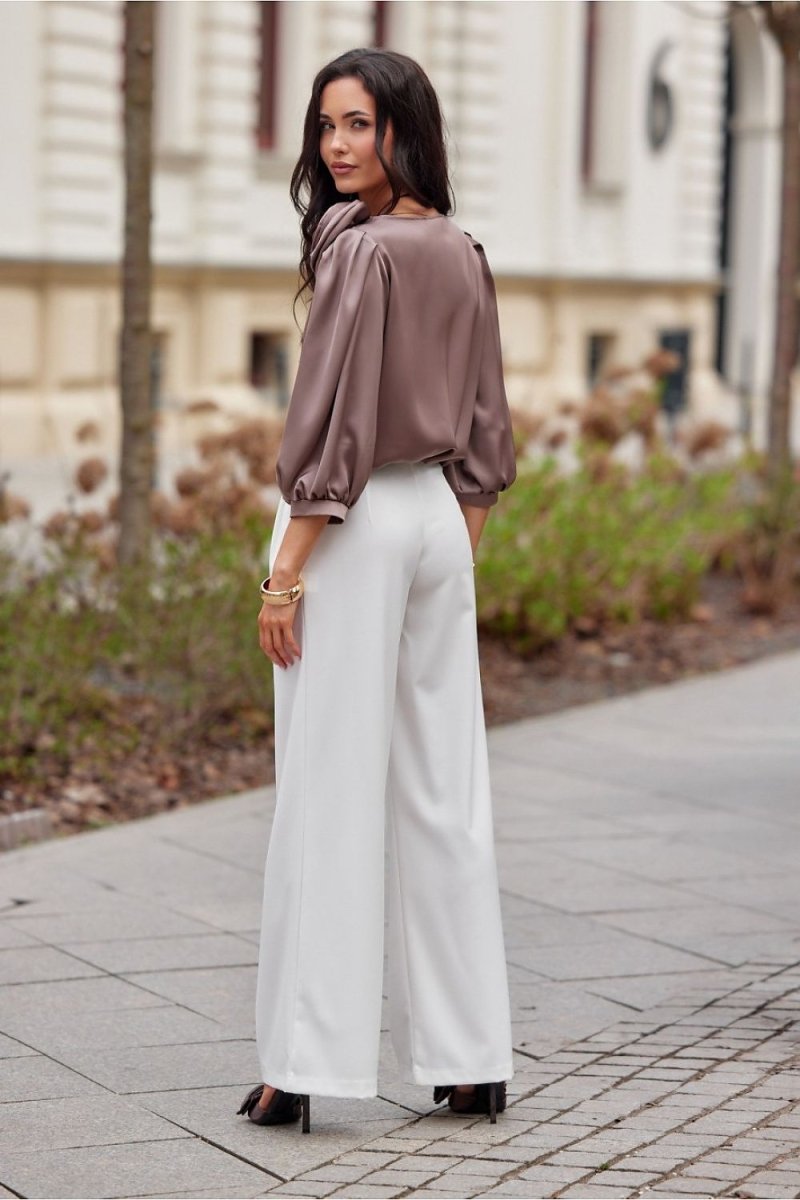 Women's V - Neck Long Sleeve Blouse - Lightweight Polyester, Navy Blue | WOW Store - Wow Store