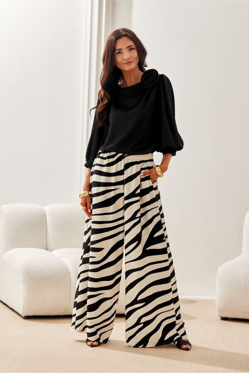 Women's V - Neck Long Sleeve Blouse - Lightweight Polyester, Navy Blue | WOW Store - Wow Store