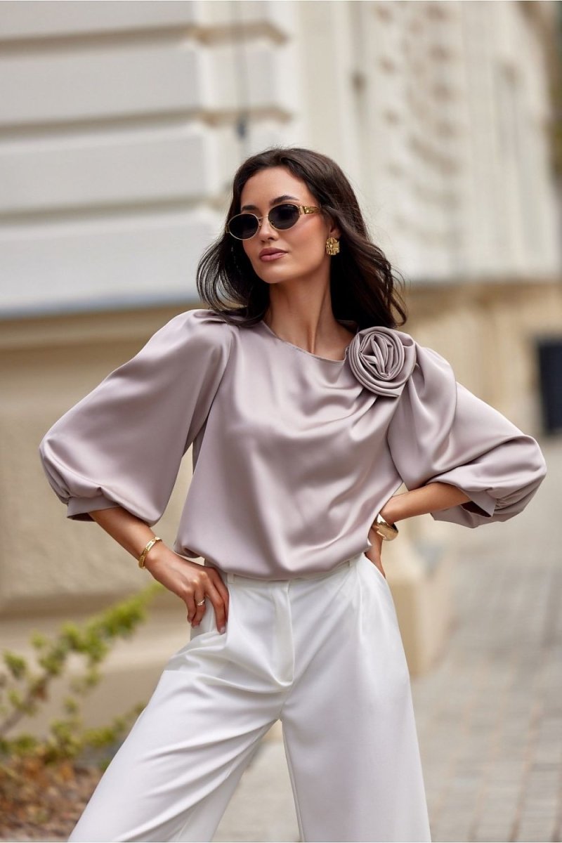 Women's V - Neck Long Sleeve Blouse - Lightweight Polyester, Navy Blue | WOW Store - Wow Store