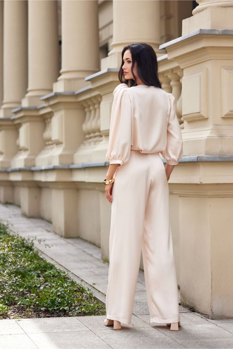 Women's V - Neck Long Sleeve Blouse - Lightweight Polyester, Navy Blue | WOW Store - Wow Store