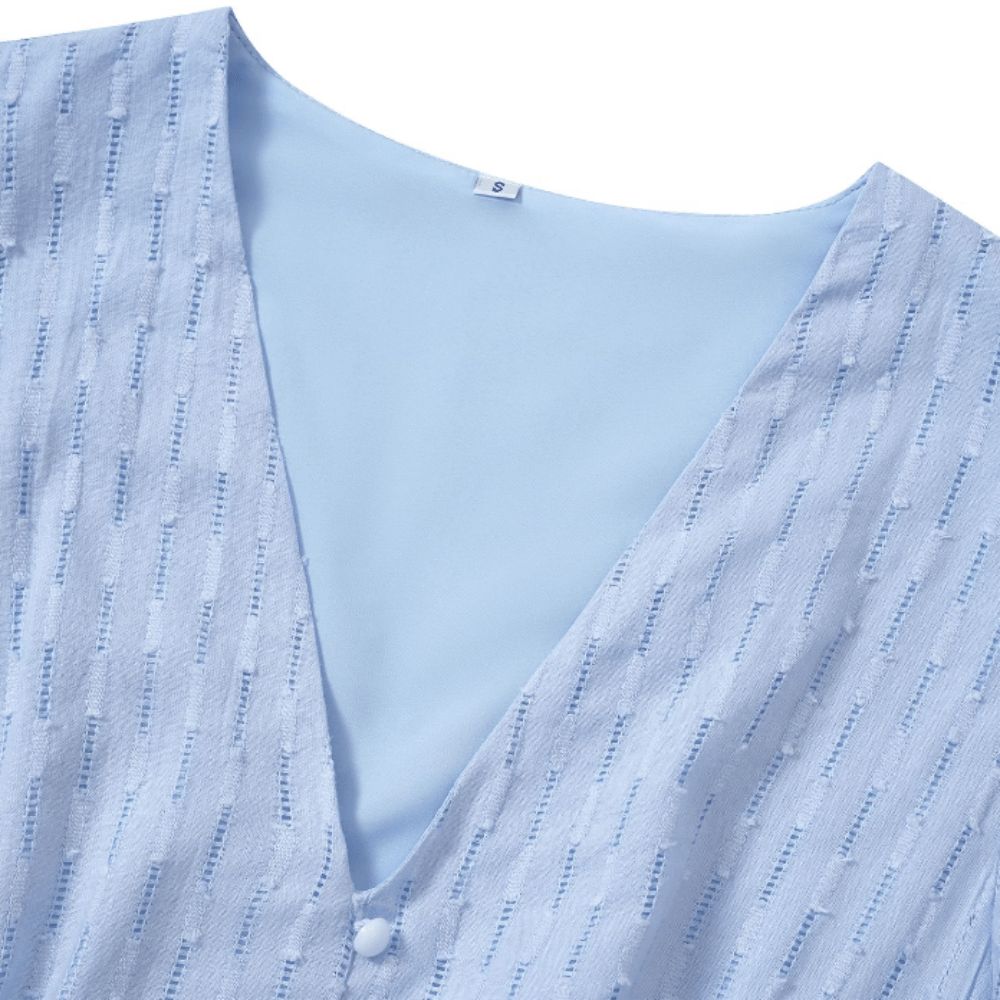 Womens V Neck Ruffle Sleeve Summer Dress - Wow Store