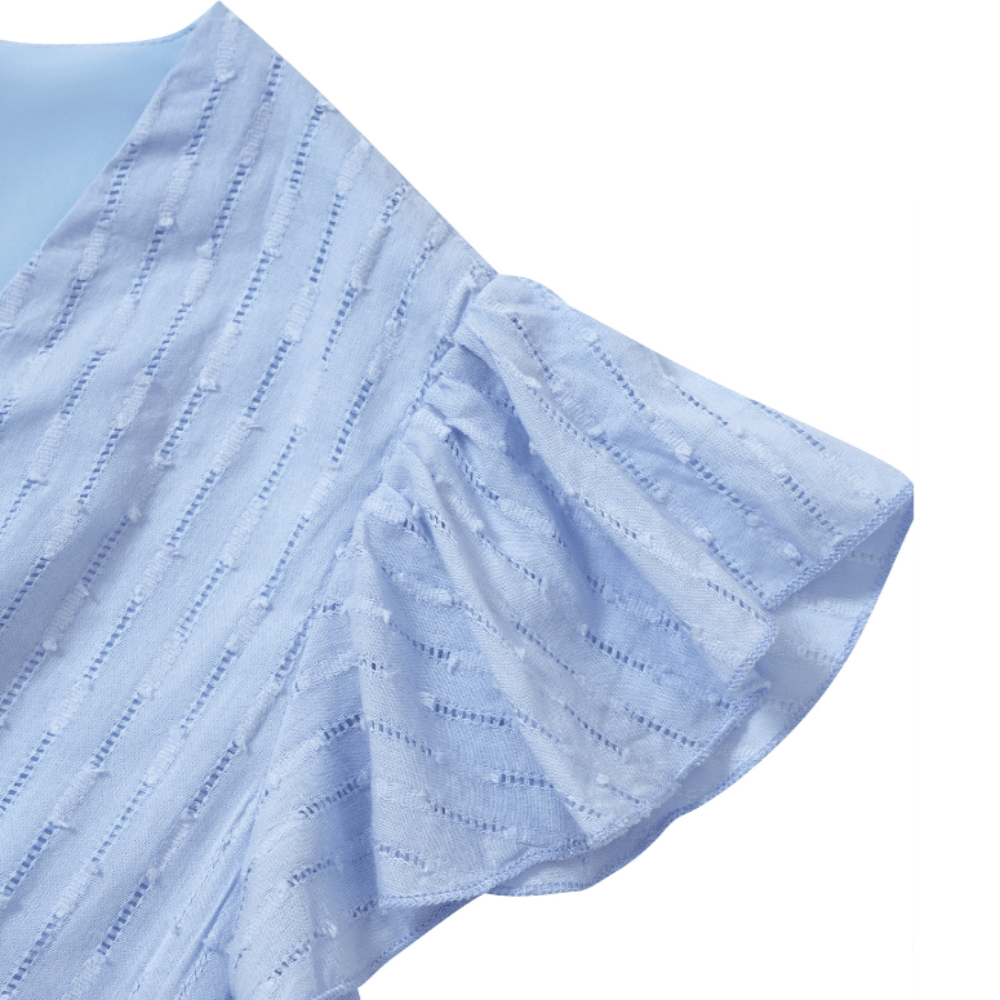 Womens V Neck Ruffle Sleeve Summer Dress - Wow Store