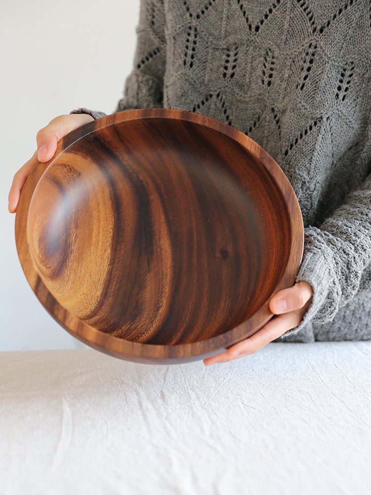 Wooden Bowl with Dark Grain, 12 to 20 cm