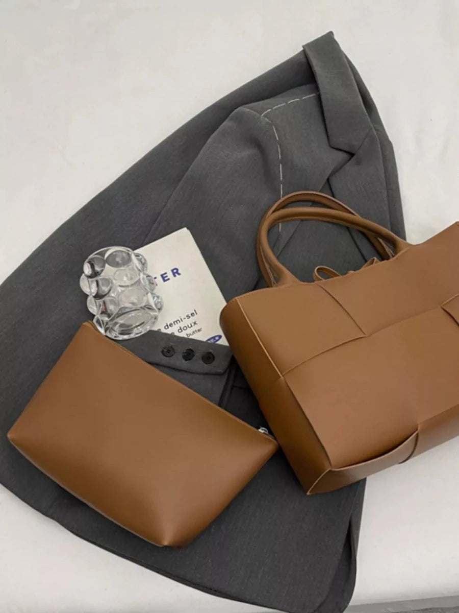 Woven Leather Tote Bag - Wow Store