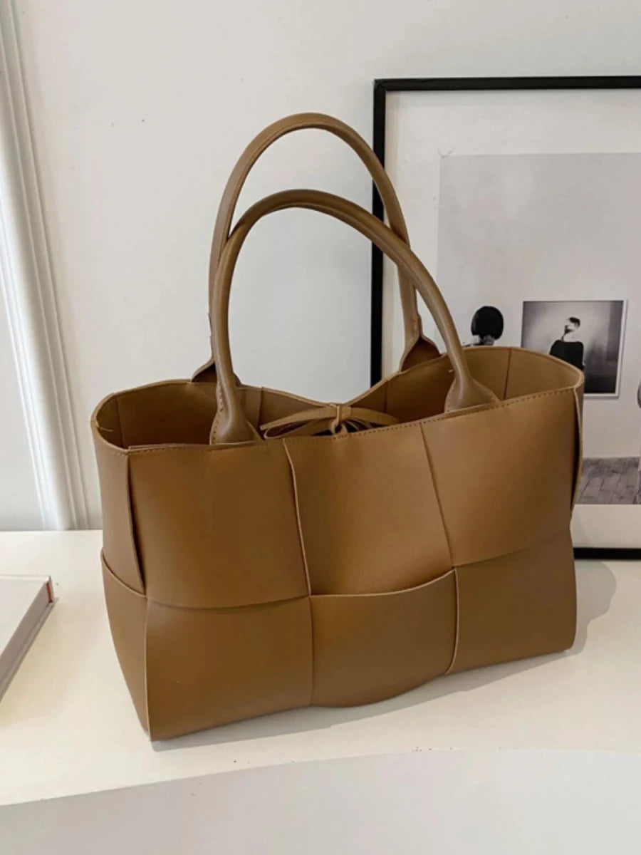 Woven Leather Tote Bag - Wow Store