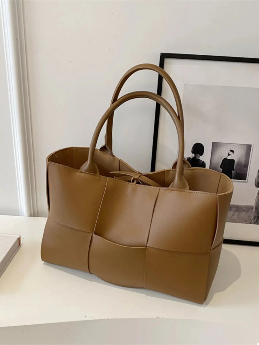 Woven Leather Tote Bag - Wow Store