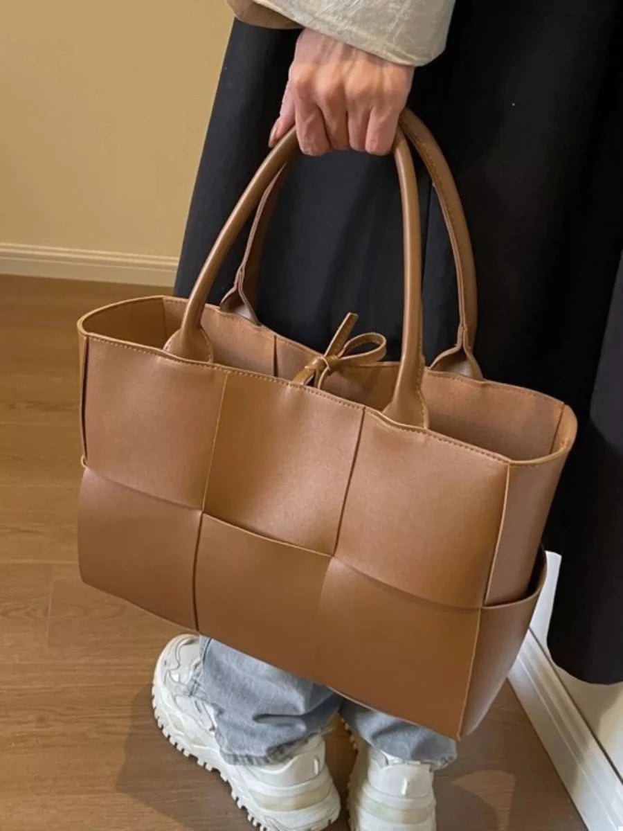 Woven Leather Tote Bag - Wow Store