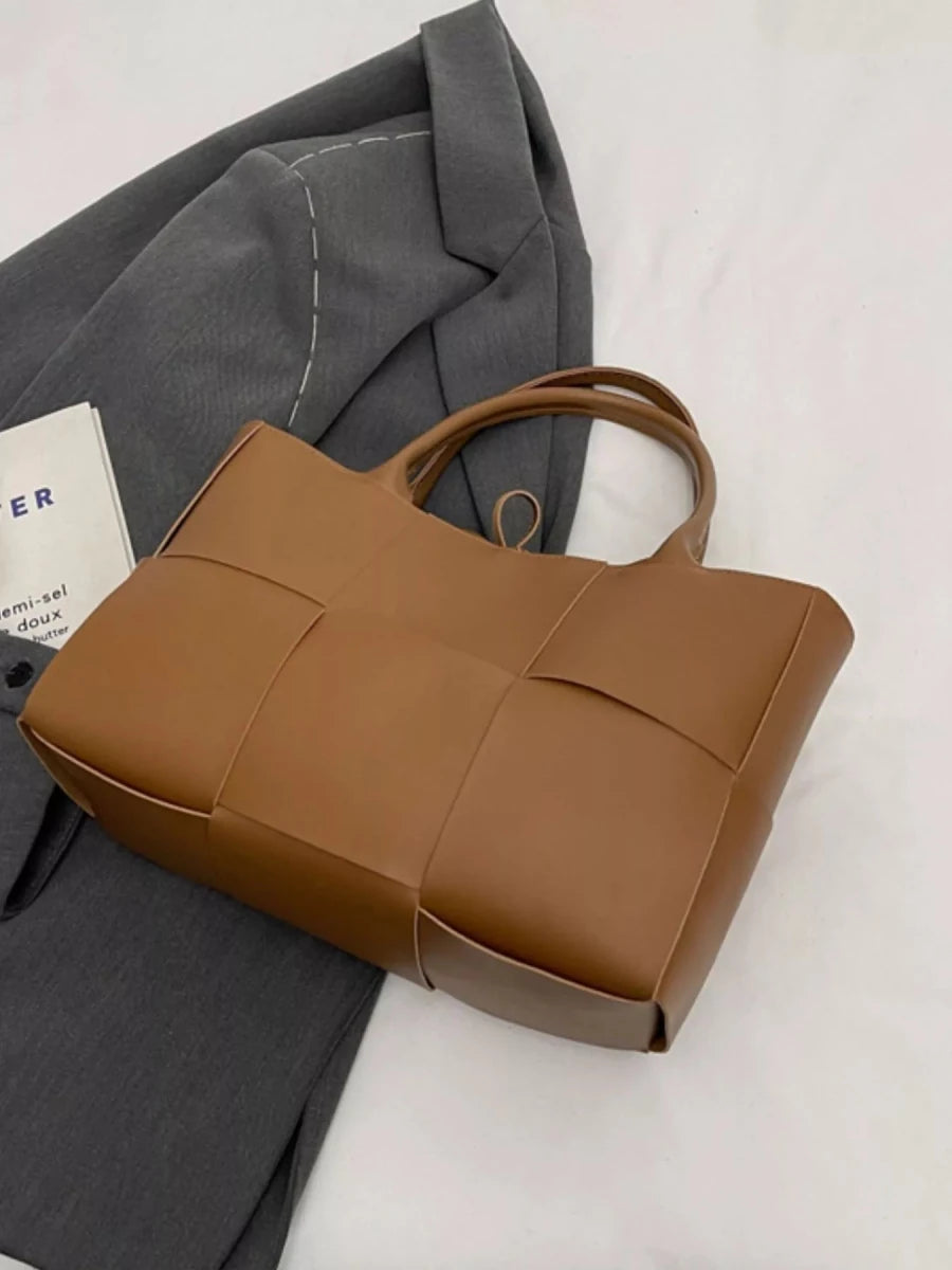Woven Leather Tote Bag - Wow Store