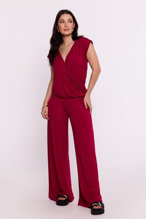 WOW FASHION | BeWear Envelope Cut Blouse - Deep Neckline Batwing Sleeve Viscose Top - Wow Store