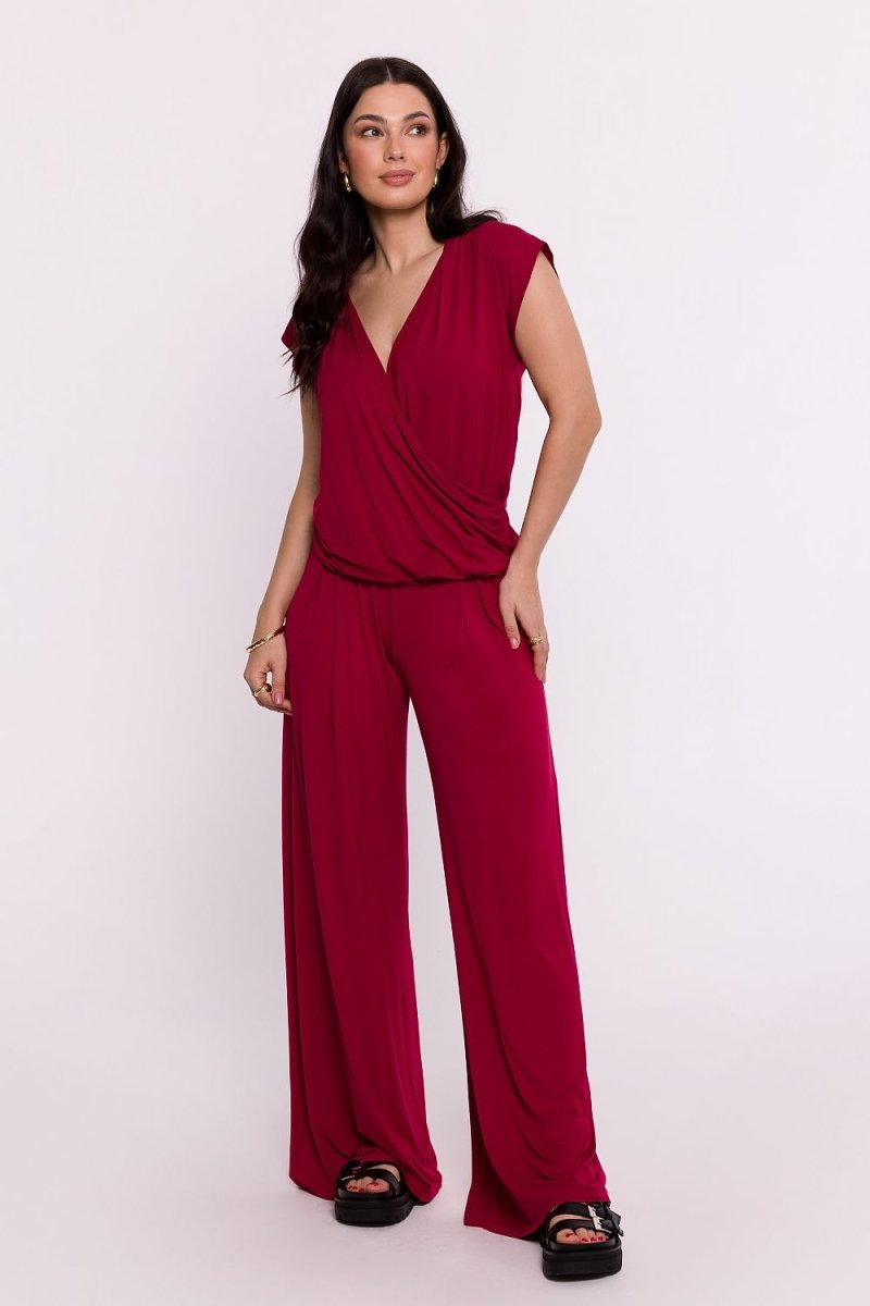 WOW FASHION | BeWear Envelope Cut Blouse - Deep Neckline Batwing Sleeve Viscose Top - Wow Store