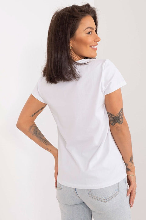 WOW FASHION | BFG Embroidered Flower Blouse - Casual Cotton Summer Top with Decorative Lettering - Wow Store