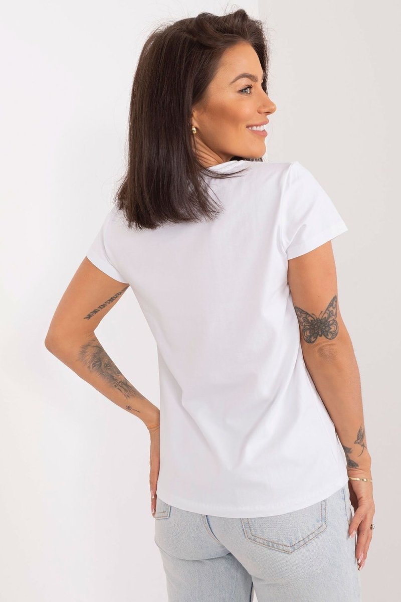 WOW FASHION | BFG Embroidered Flower Blouse - Casual Cotton Summer Top with Decorative Lettering - Wow Store