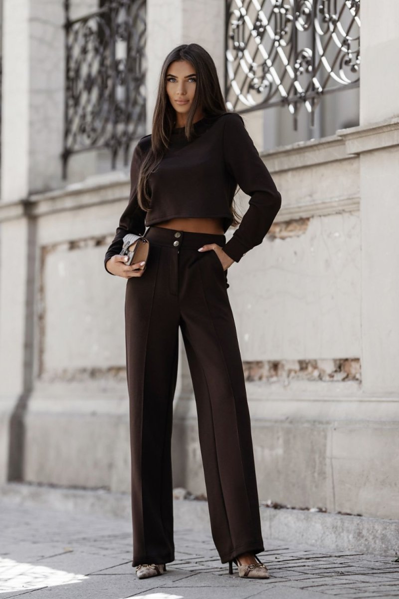 WOW FASHION | CARMEN Karmel Set - Elegant 2 - Piece Blouse & Pants Outfit for Women - Wow Store