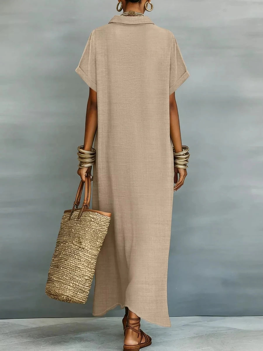 Yio Moda Casual Shirt Dress with Button-Down Front - WowStore.live