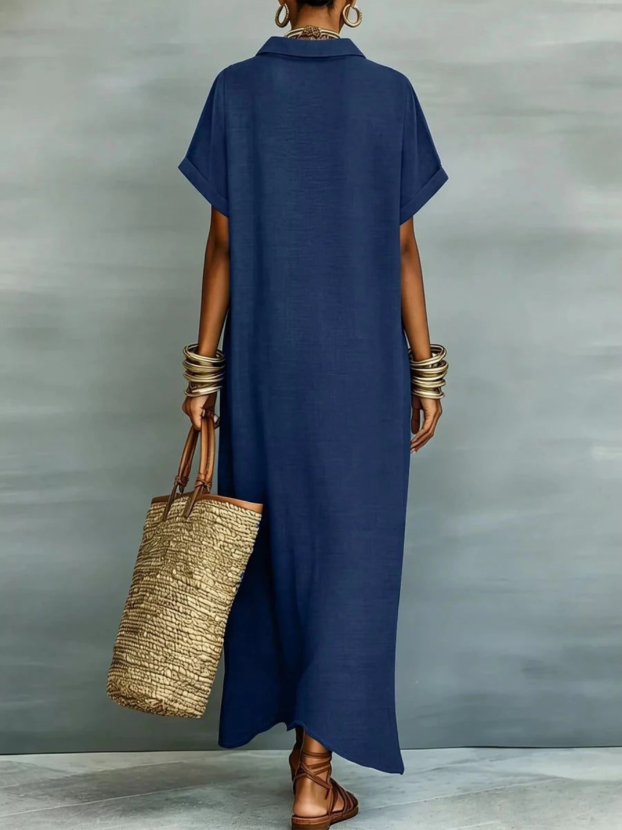 Yio Moda Casual Shirt Dress with Button-Down Front - WowStore.live