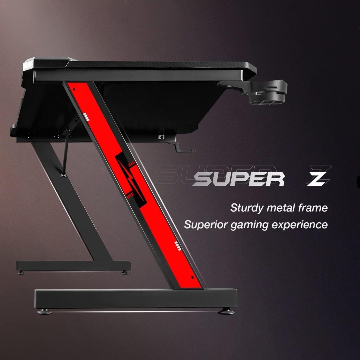 Z Shaped Carbon Fiber Gaming Desk 44 Inch Home Office - Wow Store