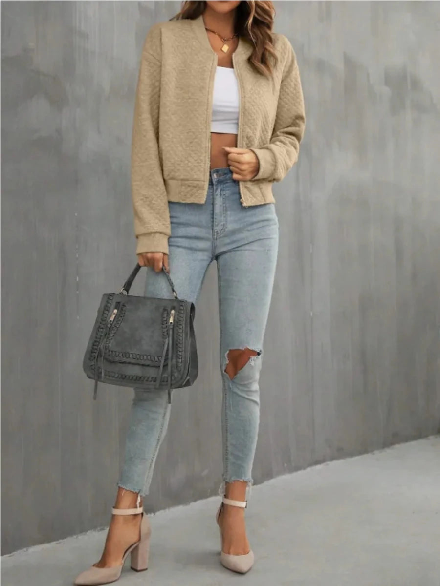 Zip Up Long Sleeve Jacket - Wow Store