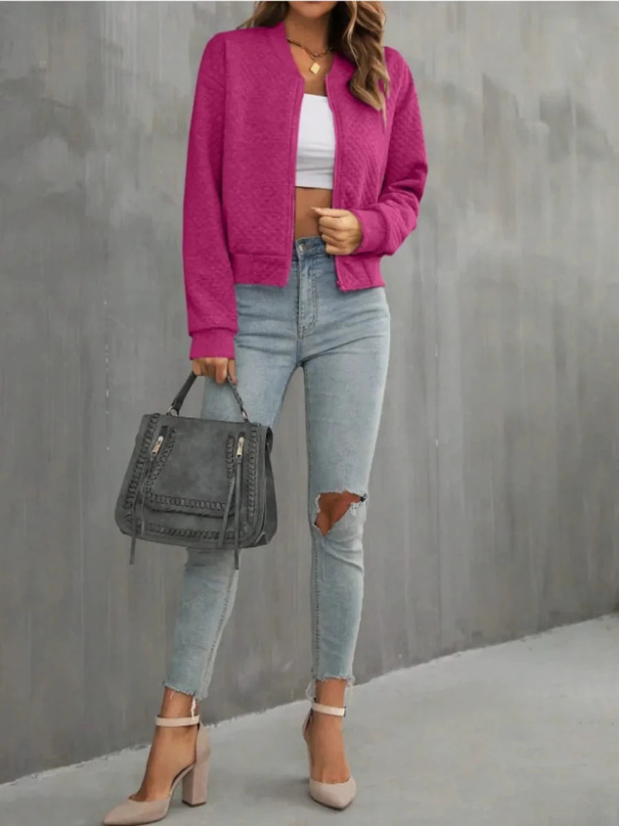 Zip Up Long Sleeve Jacket - Wow Store