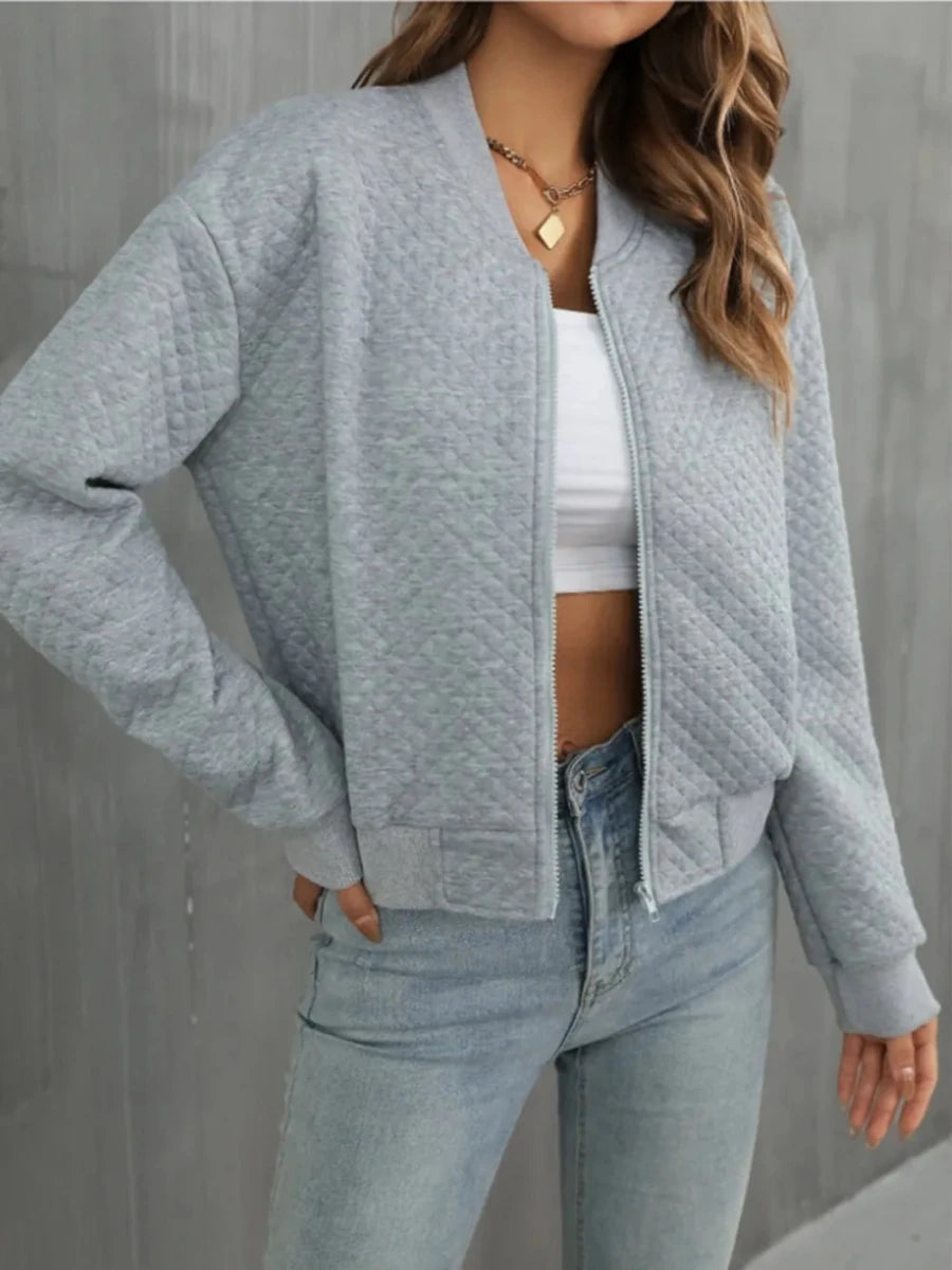 Zip Up Long Sleeve Jacket - Wow Store